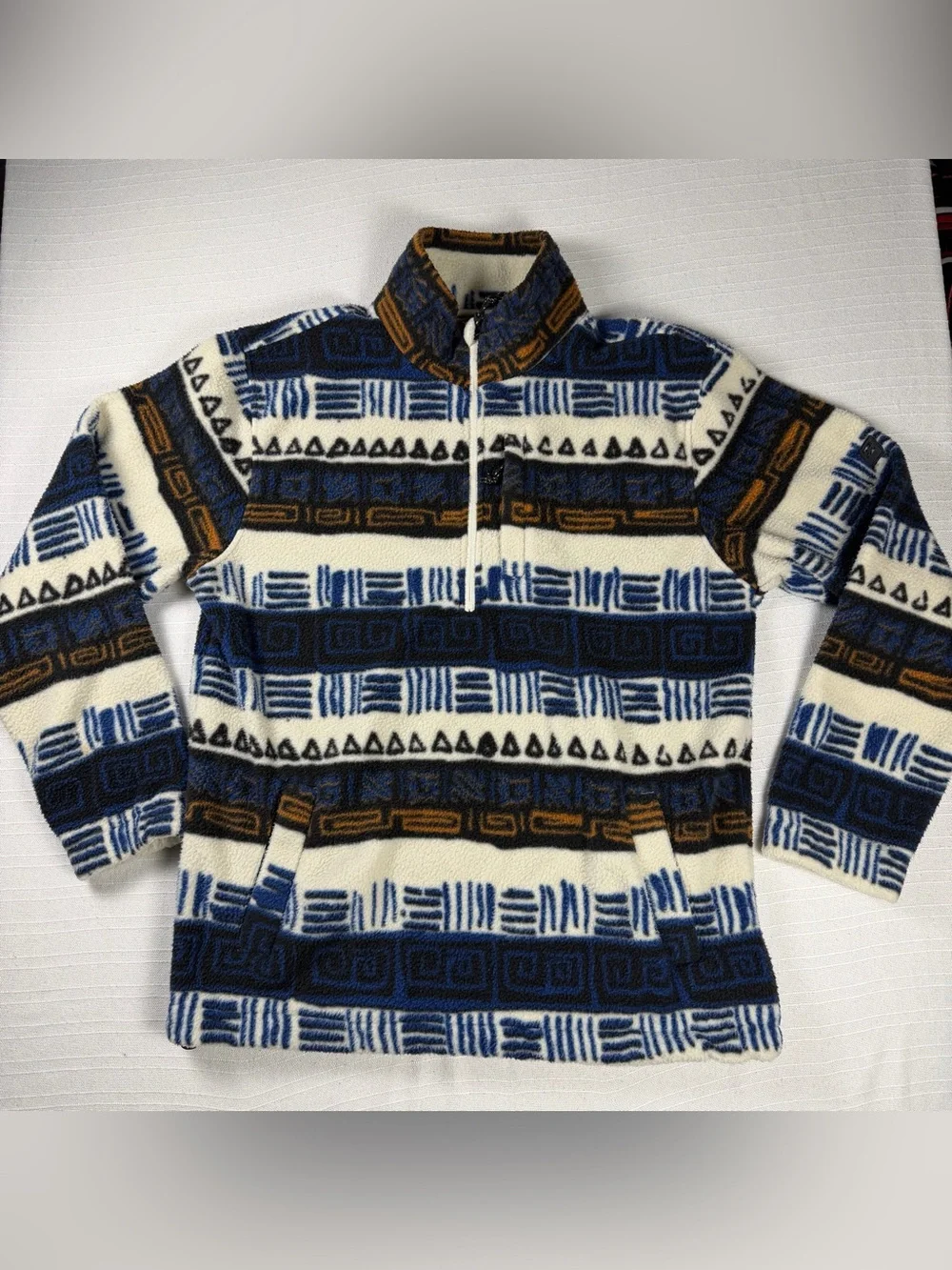 Billabong Adventure Division Recycler Aztec Fleece Pullover Jacket Size L